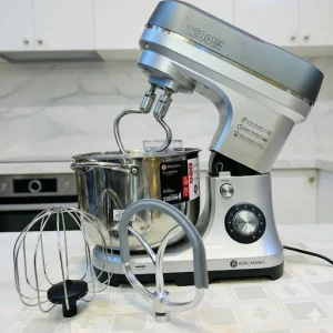 Robot pétrin multifonctions double crochet 8 niveaux de vitesse avec bol en acier inoxydable 10L 2200W BERGMANN BSM 2025C